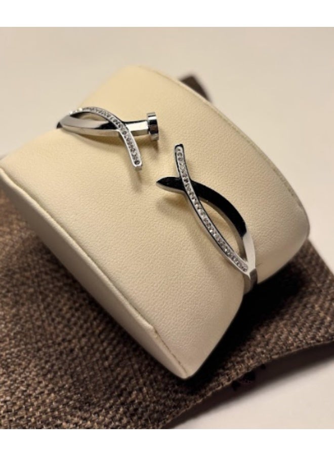 Weaves & Trinkets Infinite Silver Cuff Bracelet - Trinket Wrap - Image 2